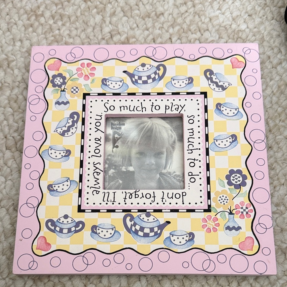 Playful Pink Tea-Pattern Picture Frame by Danielle